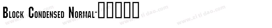 Block Condensed Normal字体转换